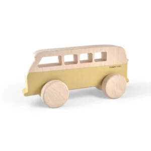Vintage Surfer Van Wooden Toy Car - MUSTARD