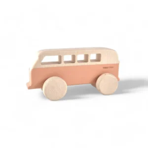 Vintage Surfer Van Wooden Toy Car - PEACH