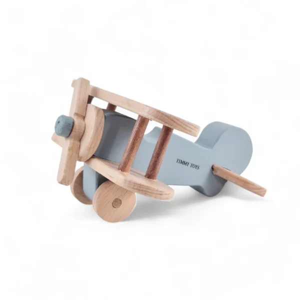Aeroplane Wooden Baby Toy - SOFT BLUE
