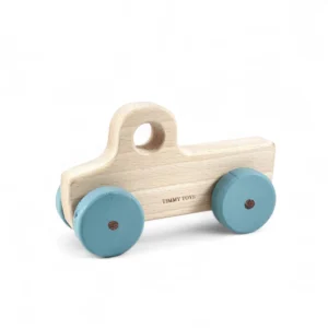 Vintage Bakkie Wooden Toy Push Car - TEAL BLUE