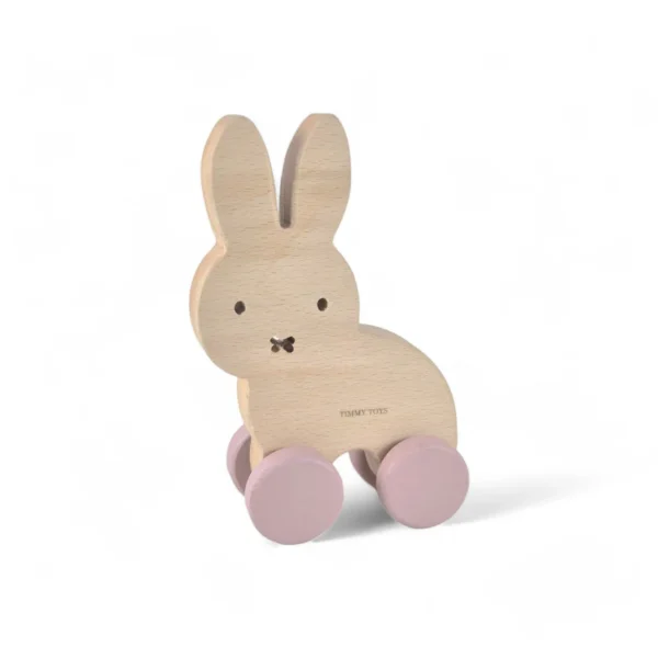 Miffy Bunny Wheely Wooden Toy - PINK