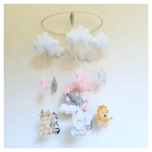Dreamy Safari Mobile - PINK & WHITE
