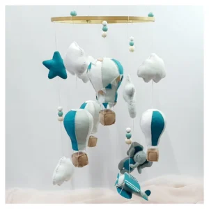 Lets Fly Away Mobile - LIGHT GREY & TEAL