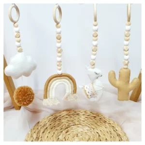 Lama & Pom Pom Dangles - TAN AND NEUTRAL