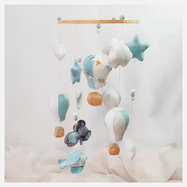 Lets Fly Away Mobile - LIGHT GREY & BABY BLUE