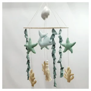 Little Whale Mobile - SNOW BLUE & MINT GREEN
