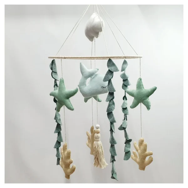 Little Whale Mobile - SNOW BLUE & MINT GREEN