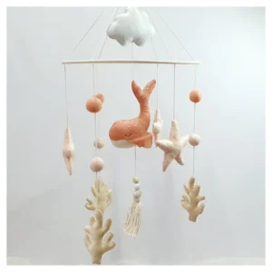 Little Whale Mobile - PINK & WHITE