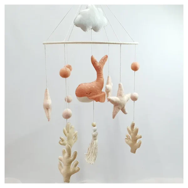 Little Whale Mobile - PINK & WHITE